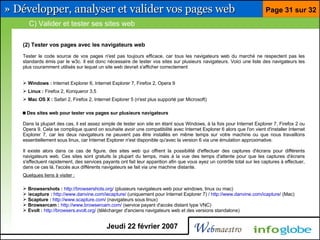 Barre pour développeur Firefox et Eclipse