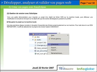 Barre pour développeur Firefox et Eclipse