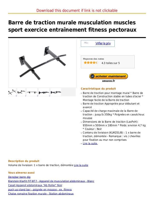 la salle de gym en int/érieur et en ext/érieur Mach 7 Barre de traction murale id/éale pour la maison
