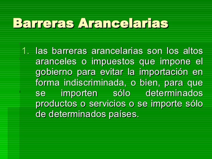 Barreras Arancelarias Y Para Arancelarias