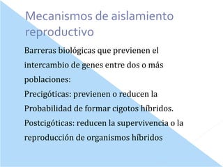 Barreras para el flujo genético | ODP