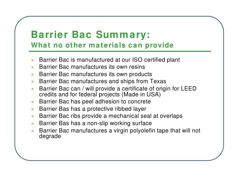 Barrier Bac Primer for Design Pros