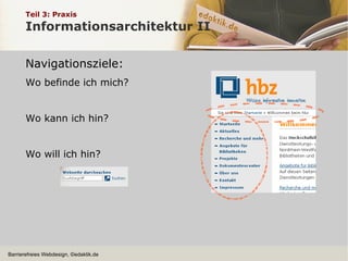 Teil 1: Grundlagen WCAG 1 Checkliste Priorität 2 (Auszug) Kontrastierende Farbkombinationen. 