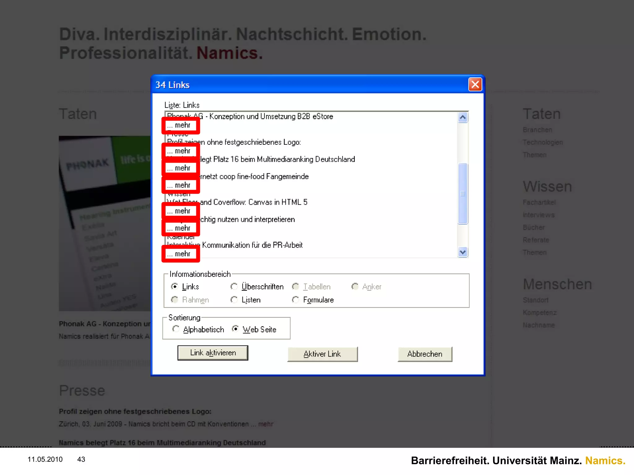 41%http://flic.kr/p/38rGwdBarrierefreiheit. Universität Mainz. Namics.11.05.201031