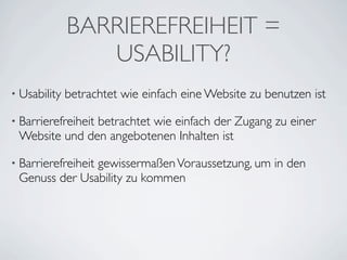 Einführung Barrierefreiheit Berufsschule