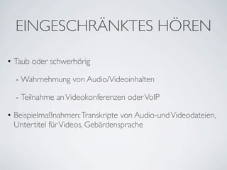 Einführung Barrierefreiheit Berufsschule