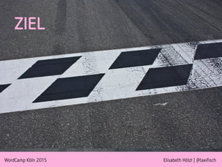 WordCamp Köln 2015 Elisabeth Hölzl | @taxifisch
ZIEL
 