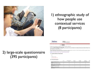 1) ethnographic study of
                                   how people use
                                  contextual se...