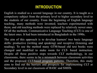 Barriers and prospects of Communicative Language Teaching (CLT) in ...