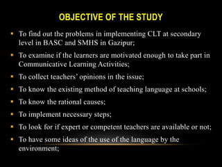 Barriers and prospects of Communicative Language Teaching (CLT) in ...