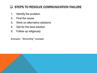 Fixing Problems Communication Process Example Barriers of communication | PPTX