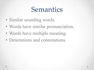 Semantics Connotations Barriers of communication | PPTX
