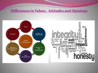 Differences in Values, Attitudes and Opinions
 
