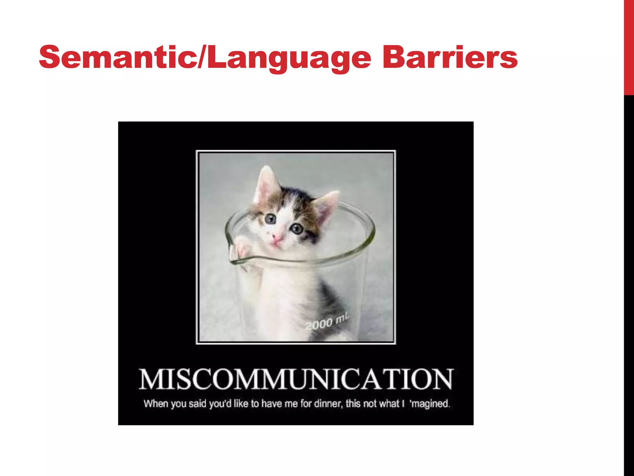 Semantic/Language Barriers
 