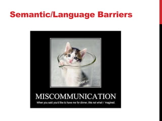 Semantic/Language Barriers
 