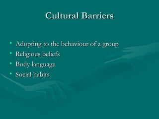 barriers to cultural understanding body language