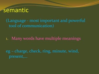 Semantic In Communication Barriers to communication | PPTX