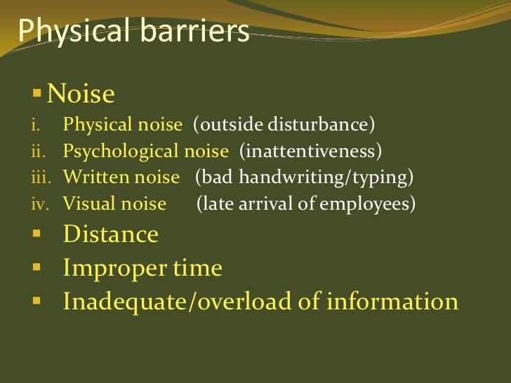 Barriers to communication