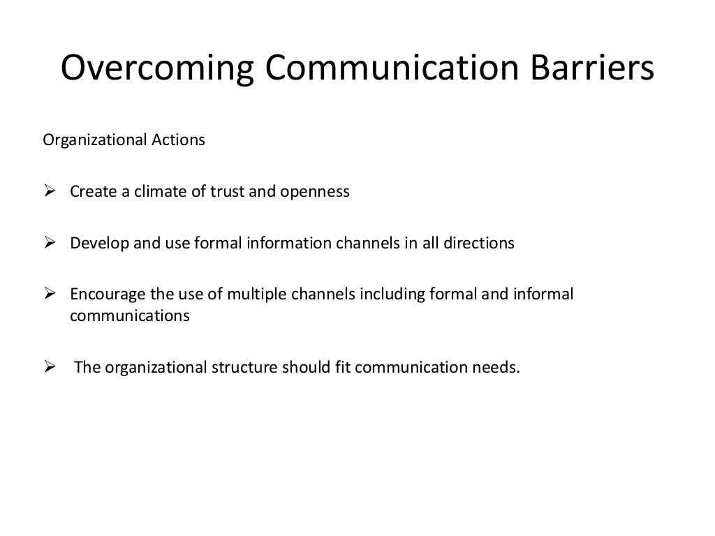 Barriers to communication