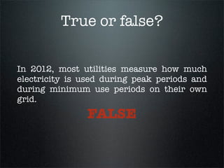 How States Can Raise the Cap (Hawaii)

                                                         Hawaii’s Update (2011)
    1. A Daytime Minimum
    How much solar power is produced at 4 AM?
                                                         Hawaii estimates the minimum
    None. But that’s the time of day utilities used      demand during daytime.
    for their minimum demand calculation.

    Hawaii solar advocates negotiated a change: to
    estimate minimum demand when the sun is
    up (Sundays at noon).
                                                                  “Daytime min.”
    Even though utilities maintain the arbitrary
    “division by 2” safety margin, this change
                                                                          ÷2
    could allow nearly twice as much local solar
    on the grid.



                                      Cap is raised to ~25%
                                                      Percent of peak power allowed from local solar
 