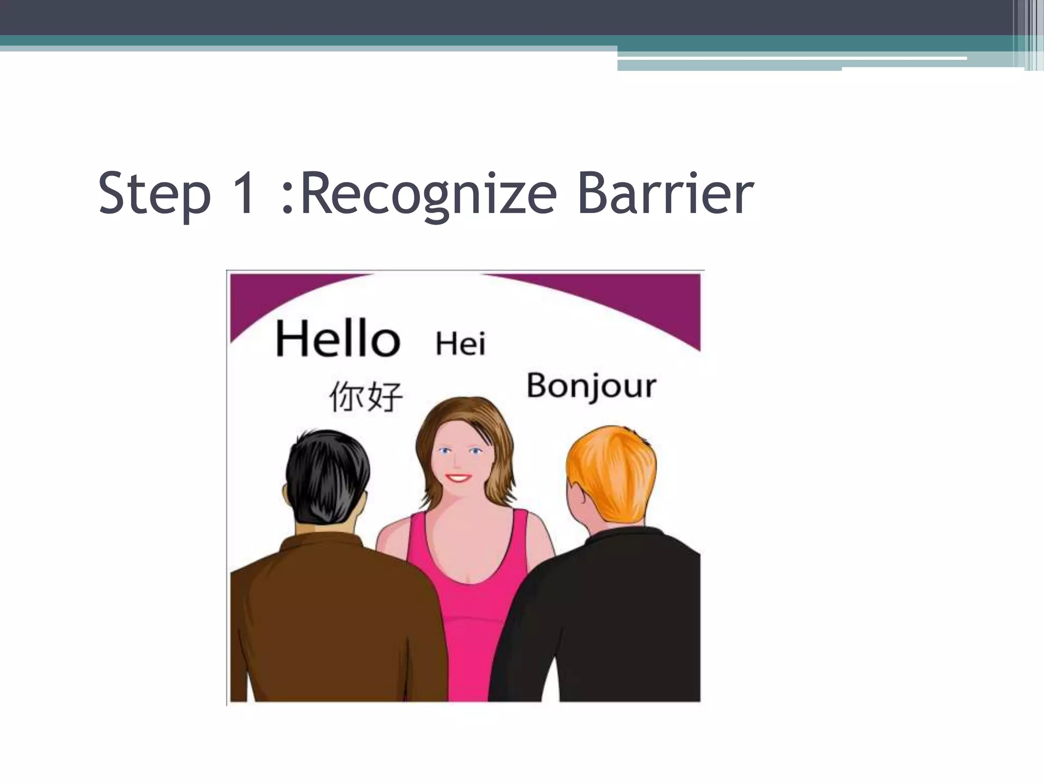 Step 1 :Recognize Barrier