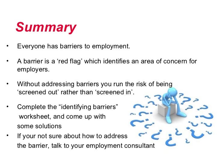 Barriers to employment