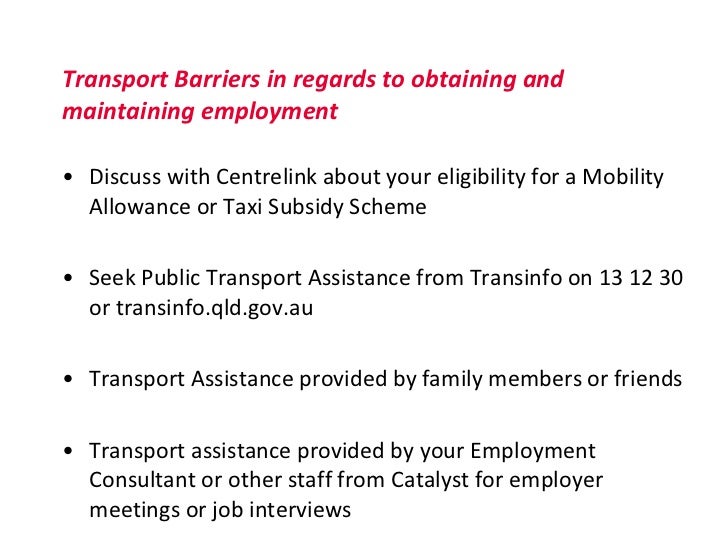 Barriers to employment