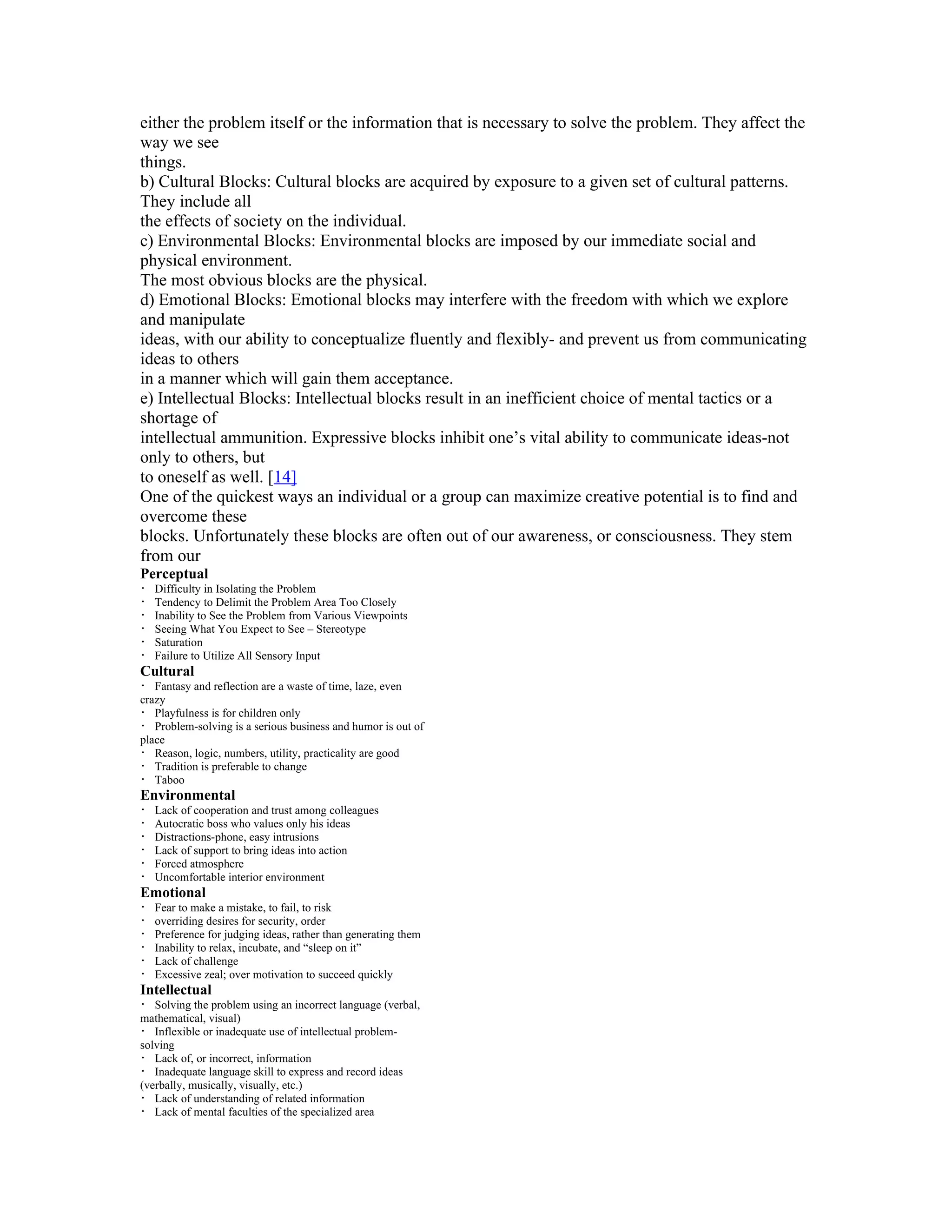 Barriers to idea generation for collaborative problem solving | PDF