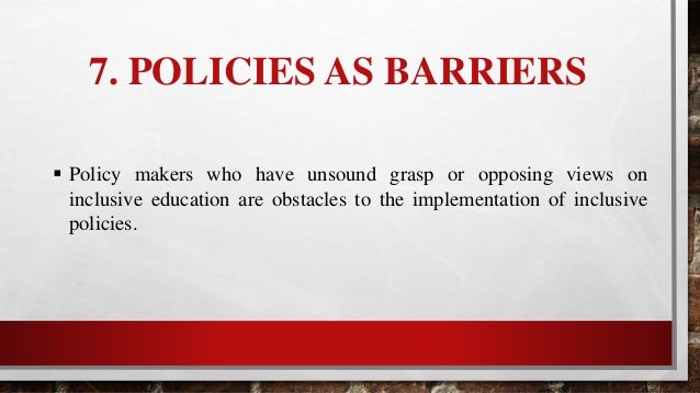 Dissertation on barriers to effective inclusive education