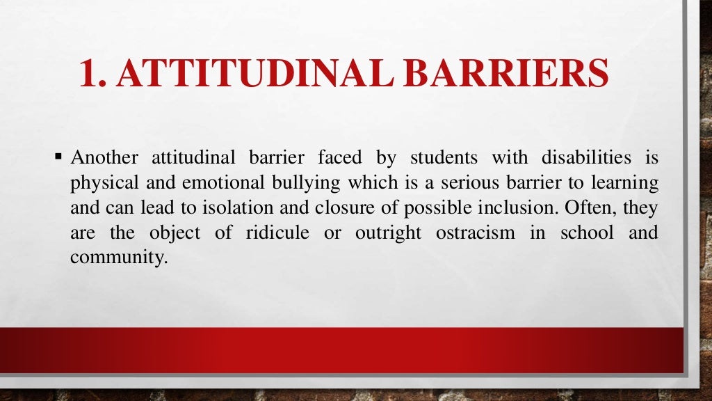 Barriers to inclusive education