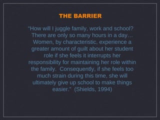Barriers to learning