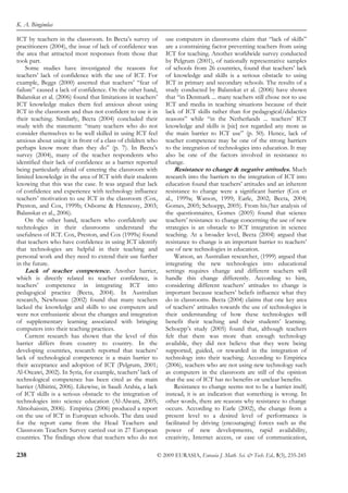Barriers to the successful integraration of ICT | PDF