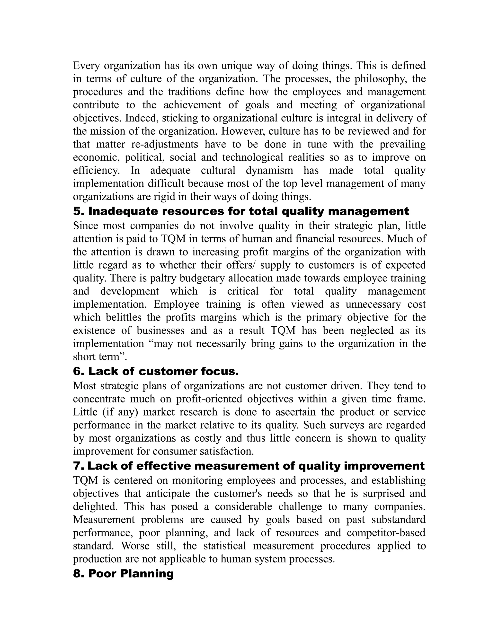 Barriers to total quality management implementation By Mahr M.Haseeb ...