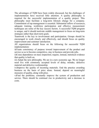 Barriers to total quality management implementation By Mahr M.Haseeb ...