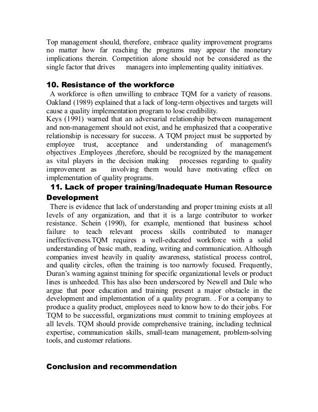the barriers of implementing total quality Barriers to implementing total quality management quotes - 1 to affect the quality of the day, that is the highest of the arts read more quotes and sayings about barriers to implementing total quality management. the barriers of implementing total quality Barriers to implementing total quality management quotes - 1 to affect the quality of the day, that is the highest of the arts read more quotes and sayings about barriers to implementing total quality management.