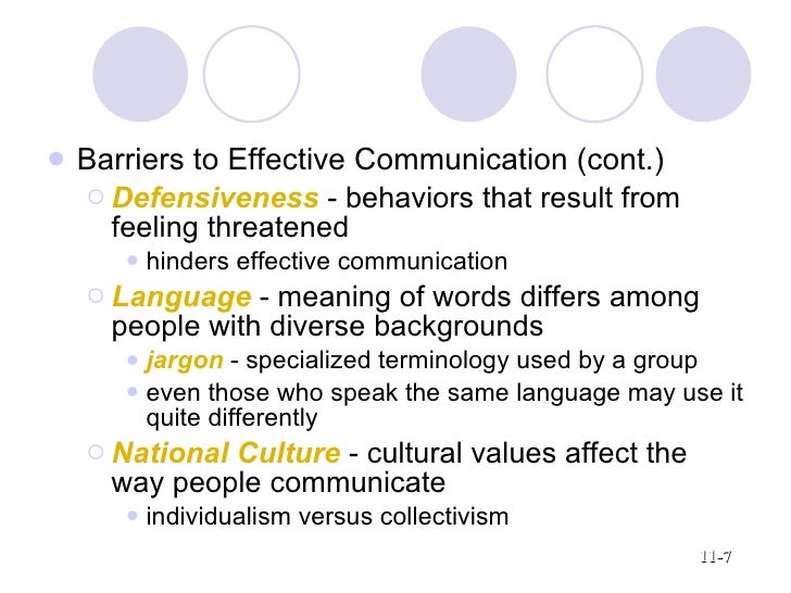 Barrier to communication