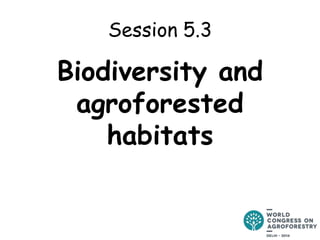Session 5.3

Biodiversity and
agroforested
habitats

 