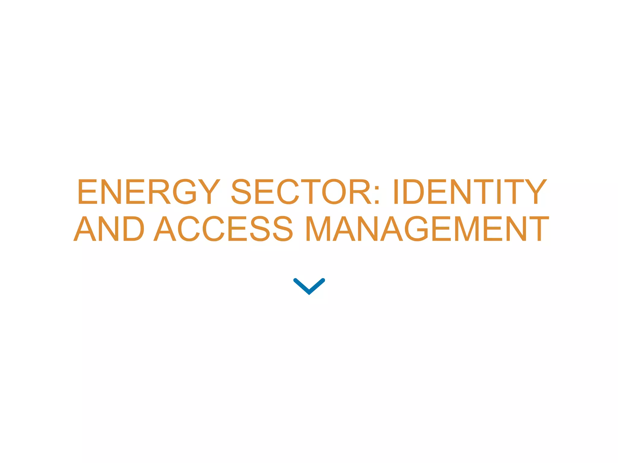 ENERGY SECTOR: IDENTITY
AND ACCESS MANAGEMENT
 
