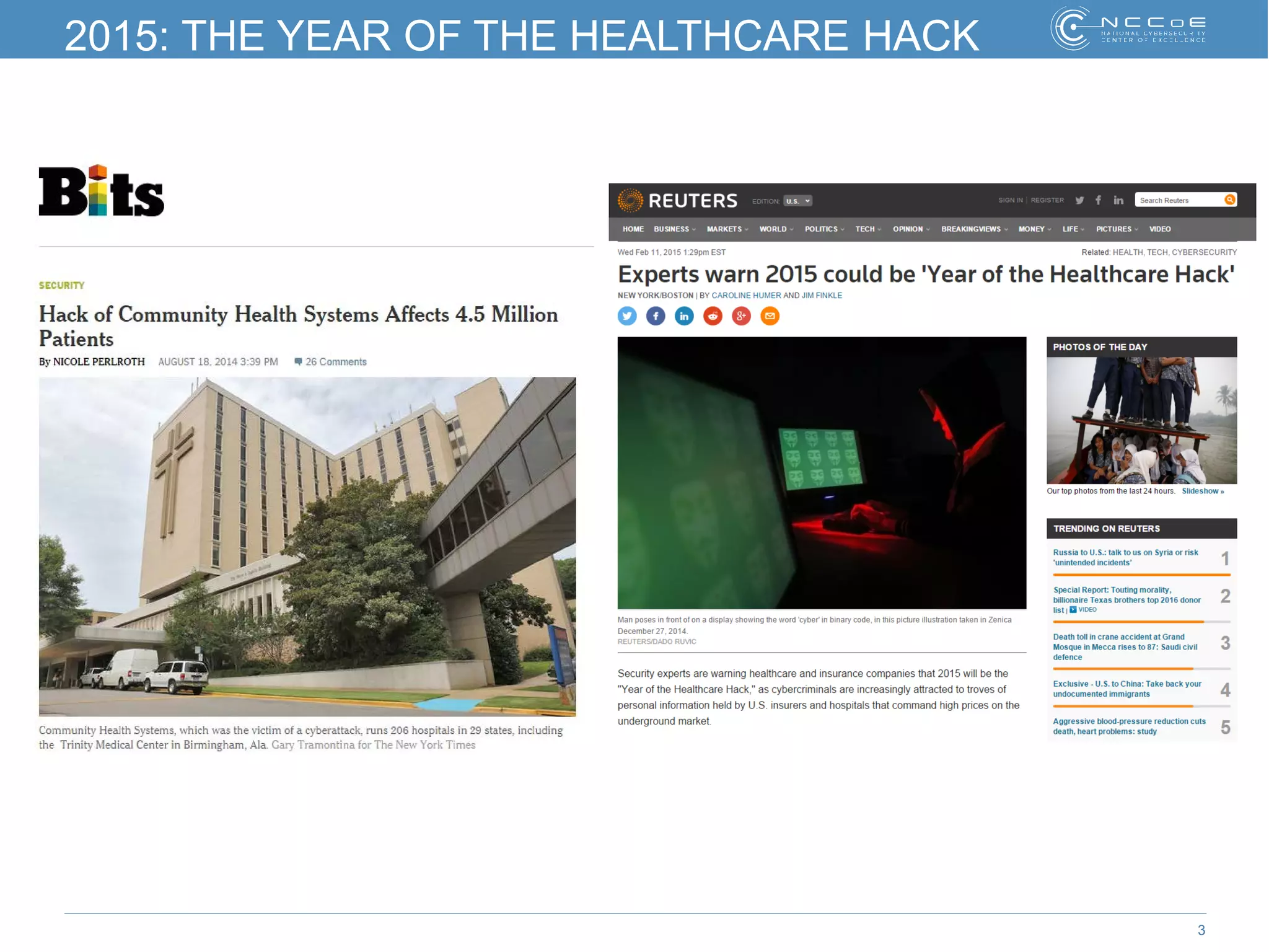 3
2015: THE YEAR OF THE HEALTHCARE HACK
 