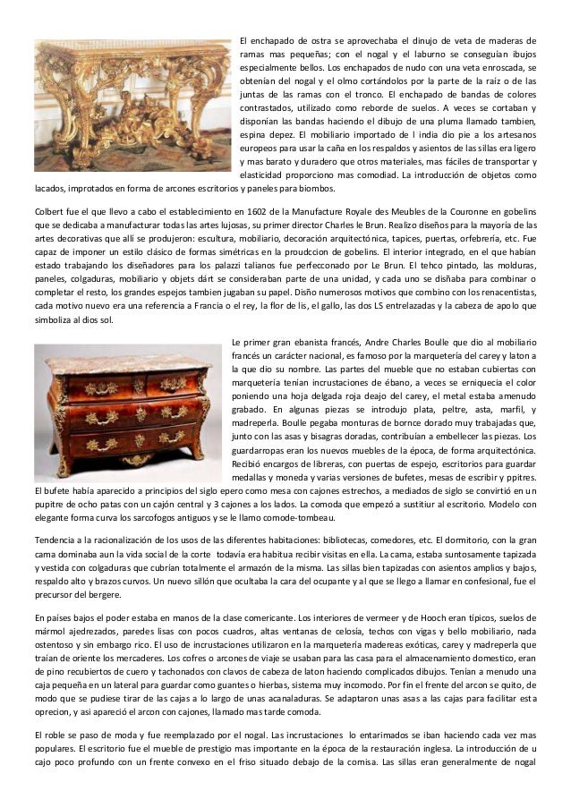 Muebles e interiores del estilo Barroco