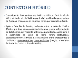 Barroco: movimento literário que antecede o Arcadismo | PPTX