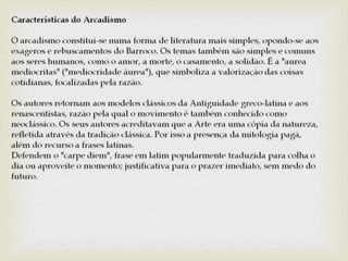 Resumo: Barroco e Arcadismo