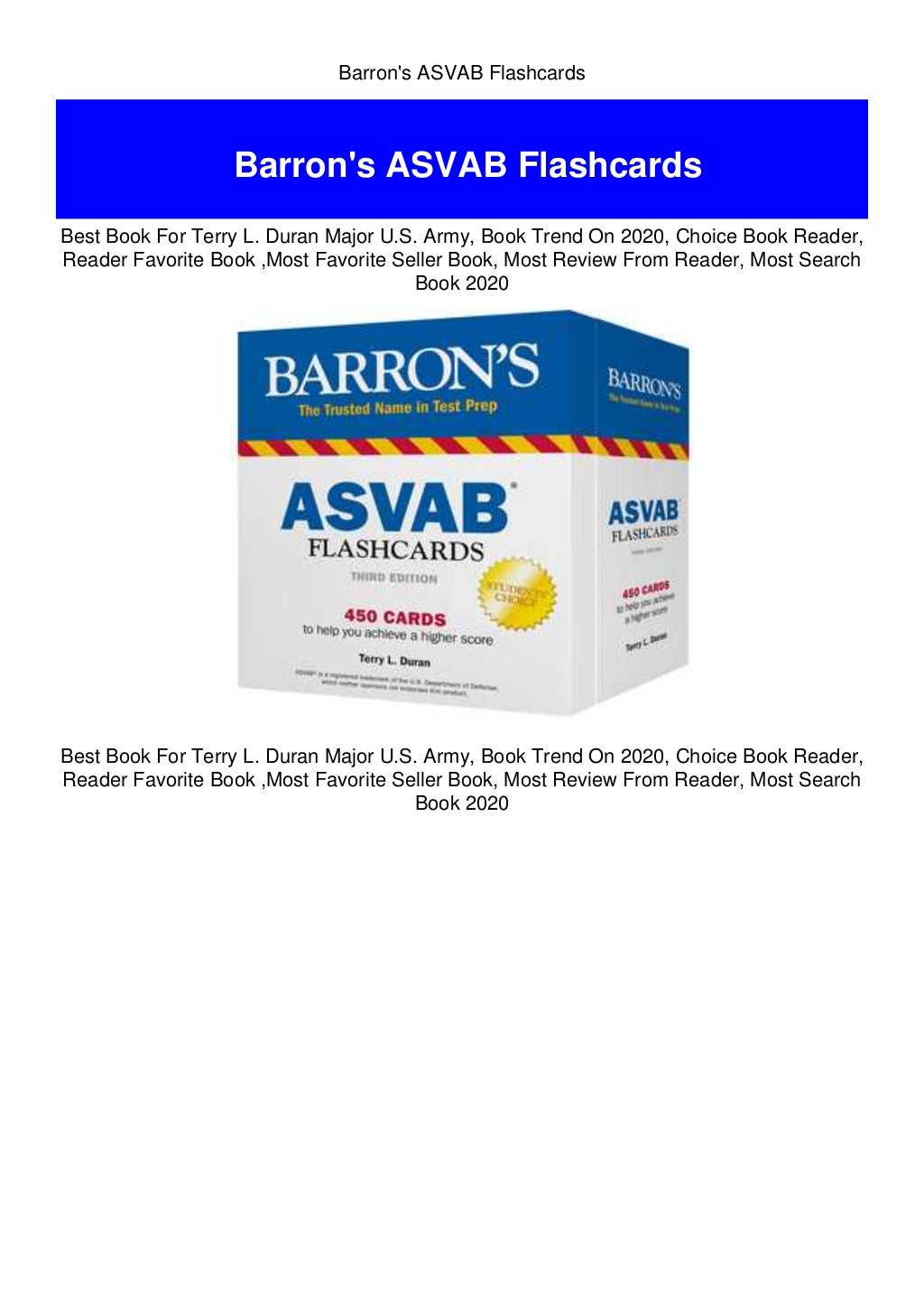 Barron's ASVAB Flashcards