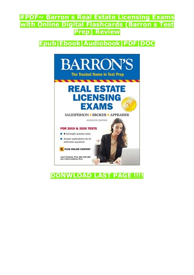 PDF Barron s Real Estate Licensing Exams with Online Digital Flashcards