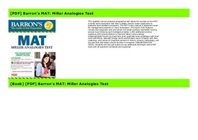 Pdf Barron S Mat Miller Analogies Test