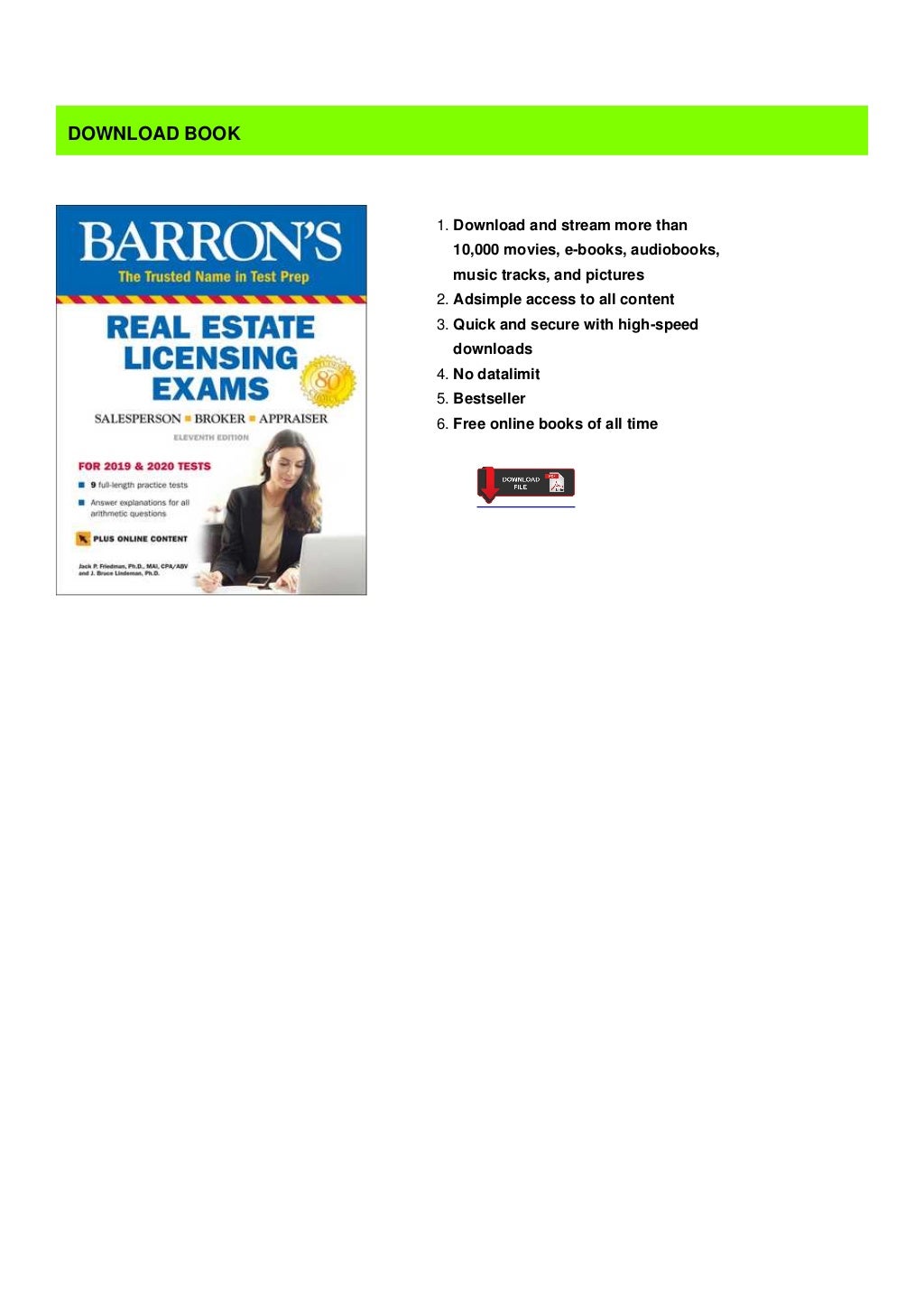 Amazon Charts Barron's Real Estate Licensing Exams with Online Digital