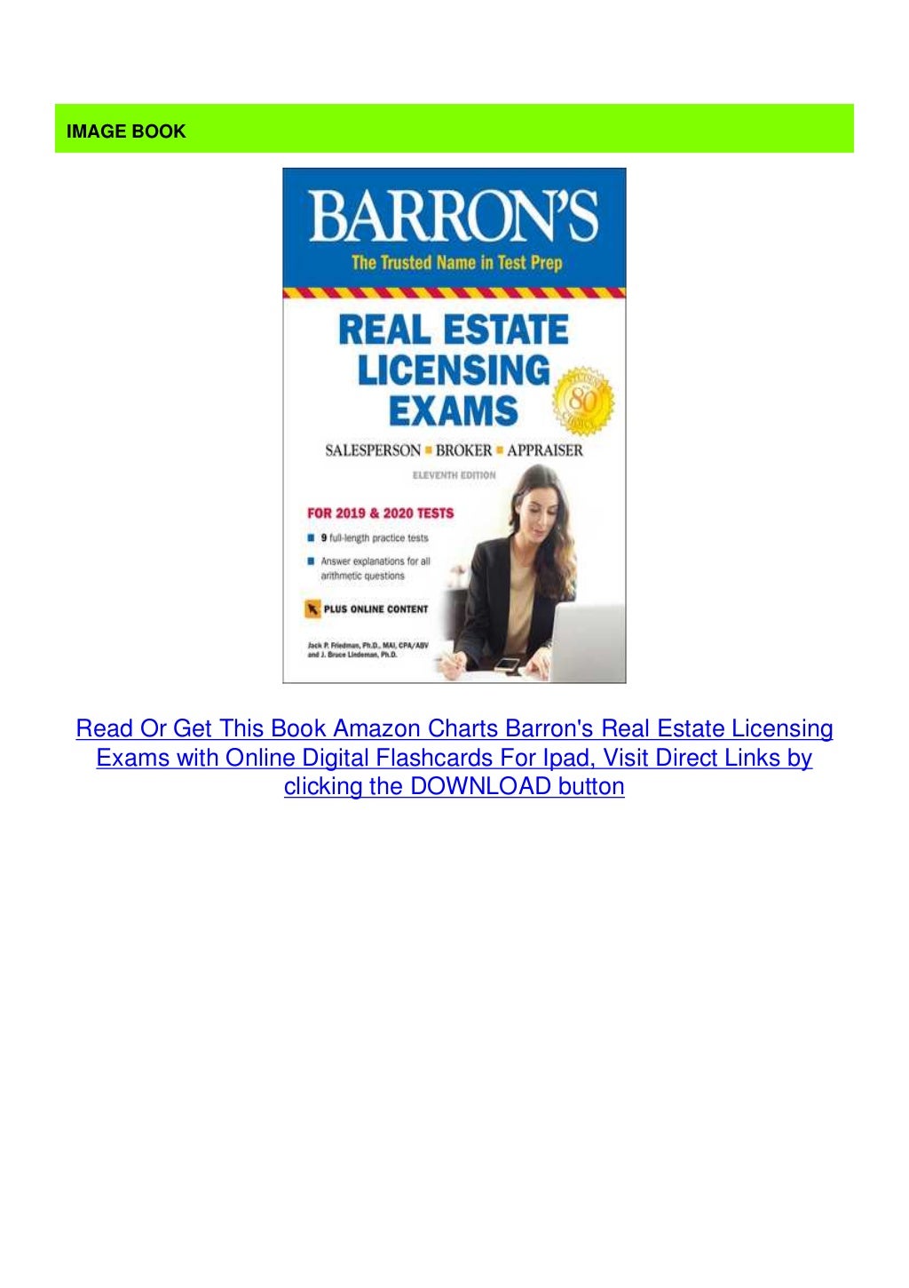 Amazon Charts Barron�s Real Estate Licensing Exams with Online Digi…