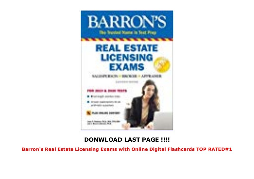 Barron�s Real Estate Licensing Exams with Online Digital Flashcards T…