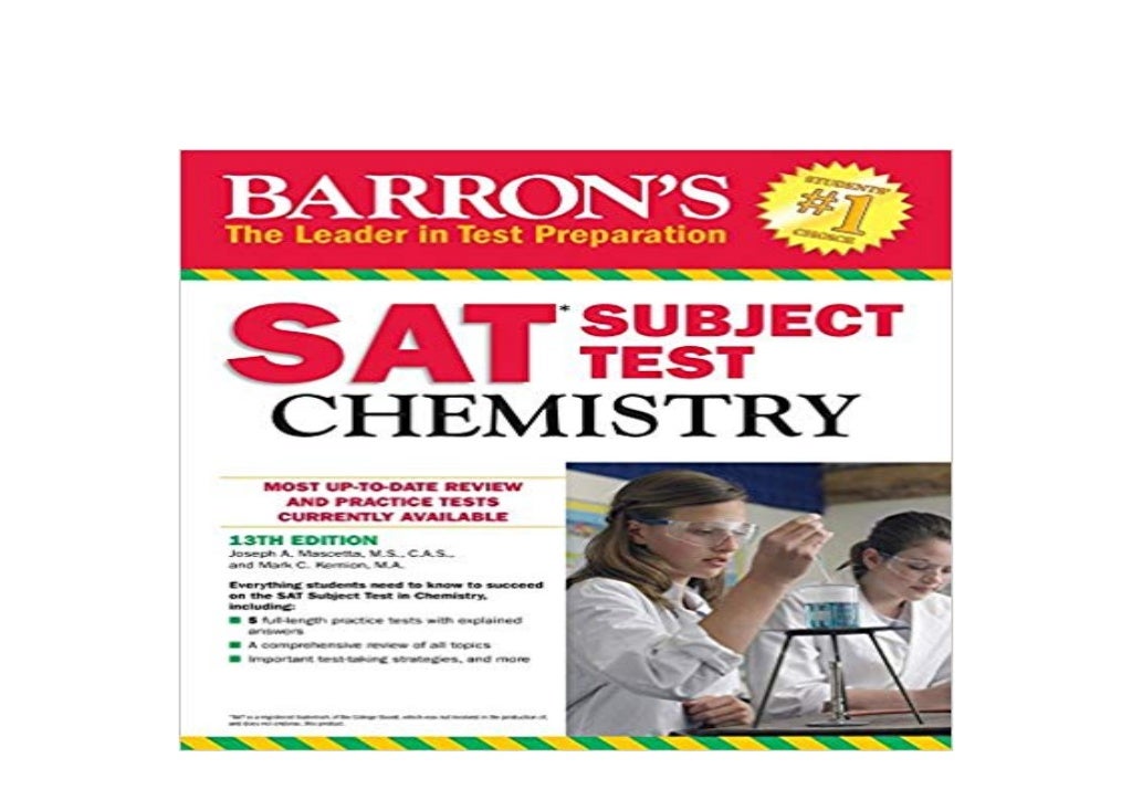 hardcover Barrons SAT Subject Test Chemistry 13th Edition 13th Edi…