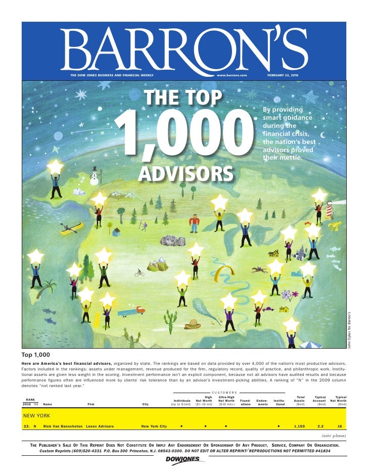 Rick Van Benschoten Makes Barrons Top 1,000 Advisors